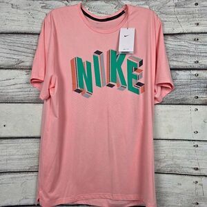 Nike Pro Dri-FIT Graphic Training T-Shirt Pink Mens L NWT